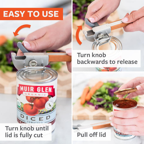 Full Circle Smooth Operator, Smooth-Edge Stainless Steel Can Opener, Safe and Eco-Friendly