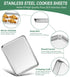 HKJ Chef Baking Sheets Set of 2 - Stainless Steel Cookie Sheets & Toaster Oven Tray Pans, Non Toxic & Easy Clean