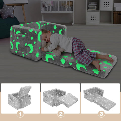 SLIGUY Toddler Couch, Toddler Chair. Kids Couch, Baby Couch, Couch for Kids, Toddler Convertible to Lounger Pull Out