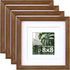 Egofine 8x8 Picture Frame Made of Solid Wood with Plexiglass, Display Pictures