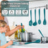 E-far 7-Piece Silicone Cooking Utensils Set - Blue Heat Resistant Nonstick Tools for Cookware