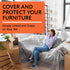 IMPRESA Variety 4 Pack Plastic Furniture Covers for Moving & Storage - Couch Covers for Sofa, Loveseat & Armchairs