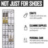 24 Closets 3Hooks, (66"x 19") Over the Door Shoe Organizer, Large Breathable Mesh Pockets, Space Saving Hanging Storage