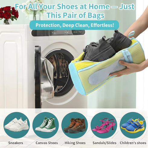 GEWON Set (7-in-1) 4 Shoe Washing Machine Bag Durable Mesh Sneaker Laundry Bags for Washing & Air-Drying Shoes