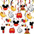 1st Birthday Red Hanging Swirl Decorations, Mouse Theme Party Supplies, Ceiling Streamers, 38 Pcs Party Favors for Kids