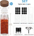 24Pcs Labels-4oz 2pcs Yangbaga Glass Spice Jars with Acacia Wood Lid Square Spice Containers and Rack with Pepper