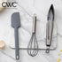 COOK WITH COLOR Silicone Cooking Utensils, 3 Pc Kitchen Utensil Set, Easy to Clean Silicone Kitchen Utensils, Cooking Utensils for Nonstick Cookware, Kitchen Gadgets Set (Grey)