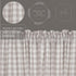 VHC Brands Annie Buffalo Check Farmhouse Kitchen Window Curtains - Lined Valance, 16x72, White & Grey