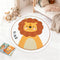 ABREEZE Faux Wool Kids Play Mat 4ft, Animal Round Area Rug Soft