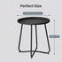Outdoor Side Table, Small Patio Side Table with Weather Resistant Steel Material, Outdoor Round End Table for Patio
