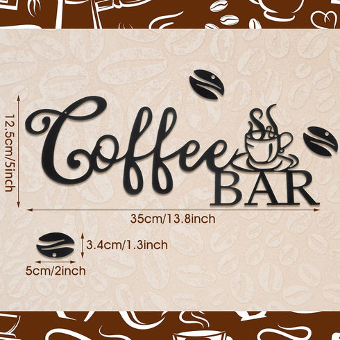 Metal Coffee Bar Sign, Rustic Coffee Hanging Décor for Coffee Bar, Wall Art for Home Office Kitchen