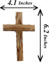 Zuluf 6.2" Olive Wood Plain Wall Cross | Handmade Christian Wooden Cross from Jerusalem | Wall Decor Gift