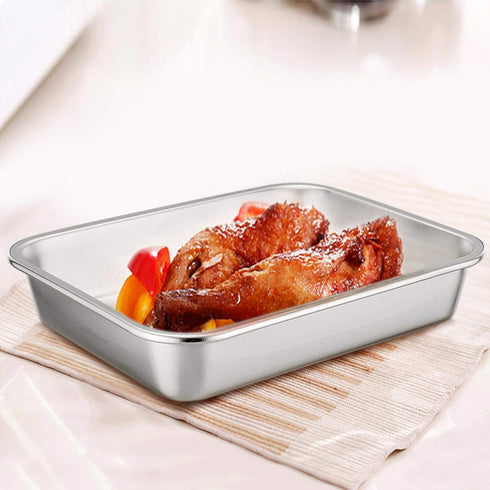 TeamFar Lasagna Pan, 10.6 x 8.3 x 1.7inch Stainless Steel Baking Dish, Compact for Toaster Oven