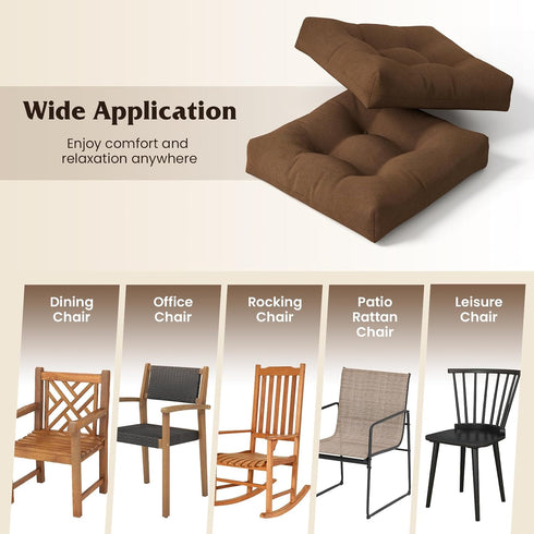Set 2 4" Giantex of Tufted Patio Cushions, Outdoor Seat Cushions, Waterproof & High Elasticity for Comfortable Sitting