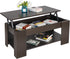ZENY Lift Top Coffee Table with Hidden Compartment and Storage Shelves Modern