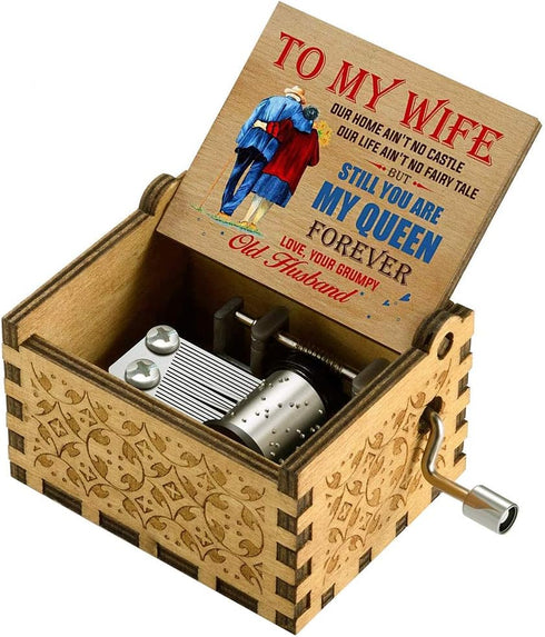 Music Box Gift for Wife, Valentine Anniversary Christmas Birthday Gift, Hand Crank Musical Box, You are My Sunshine