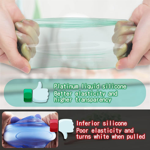 DeliOne Silicone Stretch Lids for Kitchen Food Storage, Durable Reusable Expandable Bowl Covers, 6-Pack