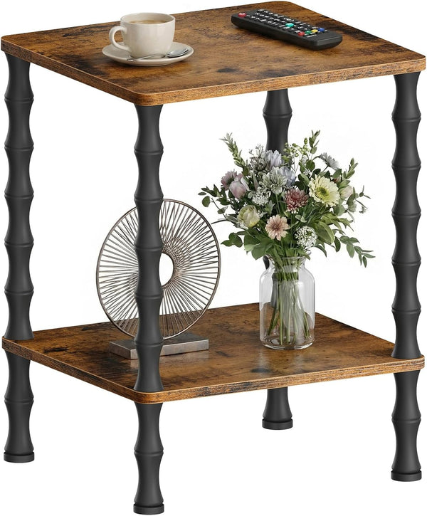 Vintage Small End Table, 21.9 Inch Wood Couch Side Table, Corner Table