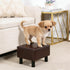 Compact Faux Leather Footrest Ottoman - Brown Small Stool