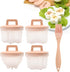Cute Set of 4 Egg Cooking Pods Mold - Pink Microwave and Stovetop Hard Boiled, Soft Boiled Holder Cups