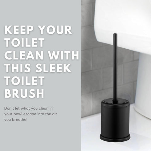 2 Pack ToiletTree Products Deluxe Toilet Brush with Lid - Black