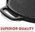 GGC Cast Iron Reversible Griddle, 12 Inch Griddle Pan for Stove Tops, Double-sided Baking Flat and Ribbed