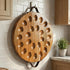 24 Countertop Hiceeden Acacia Wood Deviled Egg Platter with Handles for Easter, Holes Round Deviled Egg Tray Container
