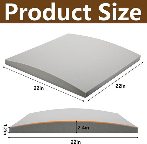 moonoom 22"x22" (3 Couch Cushion Support, Grey Sofa Cushion Sagging Repair, Curved High Density Foam Replacement