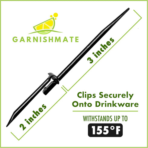PACK 60 Garnishmate OF Clip On Garnish Holder Pick Cocktail Accessory for Entertaining Drinks and Charcuterie Boards