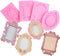 Mujiang Baroque Style Fondant Molds - Curlicues Scroll Lace Photo Frame Silicone Molds Set of 4