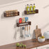 16.5 Inch Set 3 Floating Wall Nursery Book Shelves for Bedrooms Kids Walnut Color Wooden Baby Book Shelf for Kids Rooms