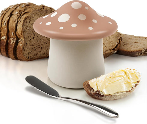 Genuine Fred FORAGE Mushroom Butter Storage Container, Unique Kitchen Accessory for Storing and Serving Butter, Fun