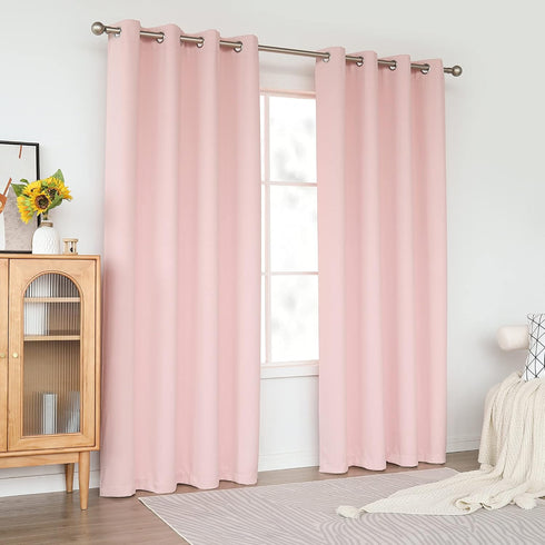 84 Inch Grommets 1 52 84 Inch KEQIAOSUOCAI Length Baby Pink Curtains for Girls Kids Nursery Bedroom - Thermal Insulated