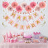 Rose Gold Birthday Decorations Kit, 20-Pc Set with Happy Birthday Banner, Tissue Paper, Garland & Swirls