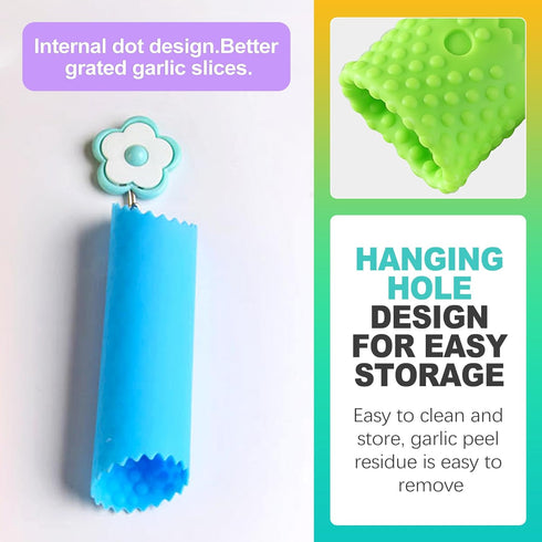 KornaDoz 3 Pcs Silicone Garlic Peeler Tube Roller, Food-Grade & Effortless Skin Remover, Quick Kitchen Gadget for Fresh