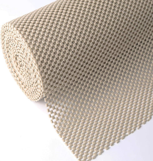 Shelf Drawer Liner Non-Adhesive Non Slip Durable, Long Size 12 in X 20ft for Drawers, Shelves, Cabinets, Storage, Beige