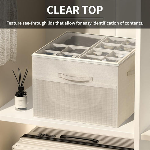 Closet,Foldable 16 Aokeyee Shoe Organizer for Shoe Storage Organizer Box Bin with Adjustable Dividers and Clear Cover