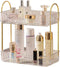 Bathroom Counter Organizer, 2 Tier Clear Cosmetics Skincare Shelf for Makeup, Perfume, Dresser Vanity Tray