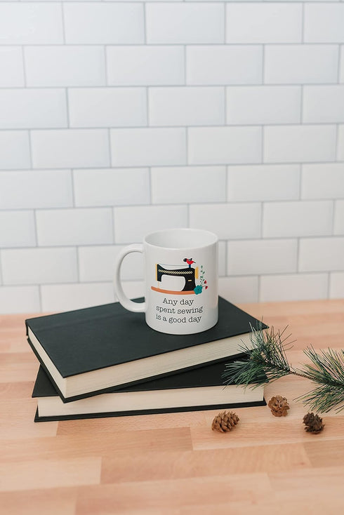 Sewing Quilting Coffee Mug - Ideal Gift for Quilters, 11oz Ceramic, Dishwasher & Microwave Safe