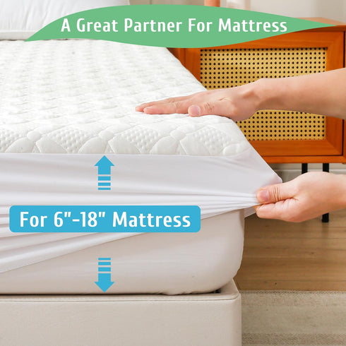 KUTUU 6-18 72"x84", California King Mattress Protector, Soft Breathable Waterproof Cal King Mattress Pad Cover, in Deep