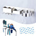 Wall Mounted Hair Dryer Holder, Hair Tool Organizer for Bathroom, Adhesive Stainless Steel Hair Dryer Hanger