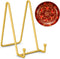 TR-LIFE Plate Stands for Display - 6 Inch Plate Holder + Metal Frame Stand for Picture, Decorative Plate (Gold 2 Pack)