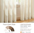 Melodieux Beige Semi Sheer Curtains, 63 Inch Length for Bedroom Living Room, 2 Panels, Light Filtering Home Office