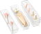 ihomecooker 6 Set Clear Plastic Junk Drawer Organizer for Kitchen, Vanity, Curlery, Utensil, Makeups