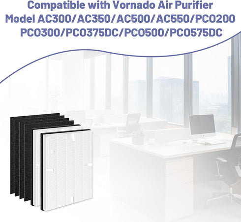 MD1-0022 Replacement Filter - Compatible with Vornado Air Purifier Models AC300, AC350, AC500, 2 HEPA Filters