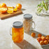 16 oz Set 2, DRASTAR Iced Coffee Cup, Mason Jar Cups with Handle, Small Glass Coffee Mugs with Straws and Acacia Lids