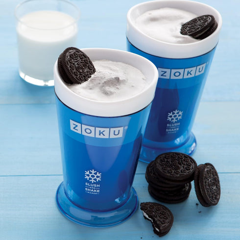 ZOKU Original Slush and Shake Maker, Red/Blue 2 Pack for Quick Frozen Slushies, Smoothies, and Milkshakes