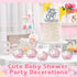 Threehoney 24 Pcs Baby Shower Mini Carriage Decoration Pink Metal Wired Fillable Candy Stroller Baby Shower Table