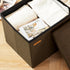 12.2" 16.5"x 12.2", HAUSFRAU Ottoman with Storage Foot Rest Stool, Small Folding Footrest, Tufted Square Cube Seat