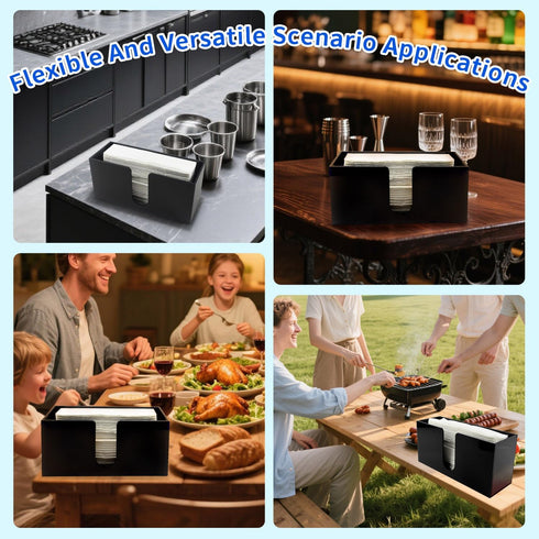 Countertop, 5mm (1pcs) Paper Towel Holder for Black Acrylic Napkin Dispenser Fits Multifold, C-Fold & Z-Fold Trifold